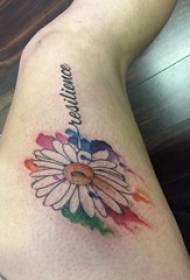Tatouage de chrysanthème de style japonais femme fille bras sur l'image de tatouage de chrysanthème japonais