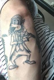 Tattoo stripfiguur jongen met zwart grijs stripfiguur tattoo afbeelding
