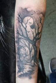 Tattoo tre og måne tatovering mønster jente arm på tre og måne tatovering bilde