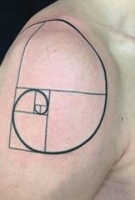 Геометриска шема за тетоважа рака на момчето на минималистичка линија слика за тетоважи