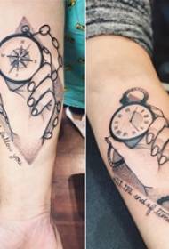 Arm tattoo material, male arm, hand and compass tattoo picture