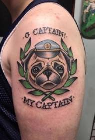 Pes tetování chlapce paže na štěně tetování vzoru