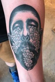 Arm inside tattoo pattern boy arm on leaf and character tattoo picture