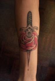 Arm tattoo pattern girl girl arm rose and dagger tattoo picture