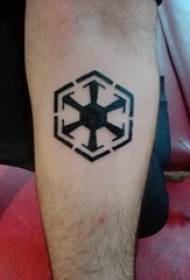 Geometric element tattoo male student arm on black symbol tattoo picture