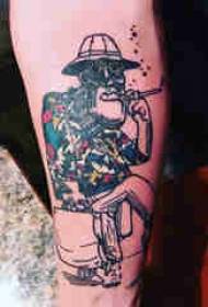 Karikatūras varoņa tetovējumi vīriešu raksturs ar krāsainu multfilmu varoņu tetovējuma attēliem
