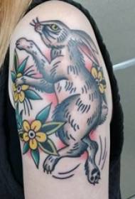 Rabbit tattoo pattern girl arm tattoo on rabbit pattern