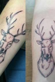 Ruka za tetovažu malih životinja na slici tetovaže crnog elka