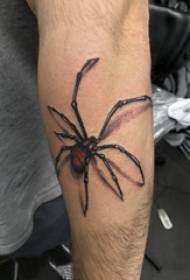 3d realistic tattoo male student with colored spider tattoo picture on arm