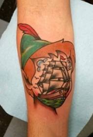 I-Tatellite Sailing Boat Boy ukupeyinta ii-Arms I-Tatiling Sailing Tattoo