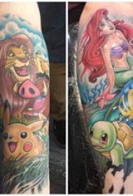 Arm tattoo material couple cartoon tattoo picture on arm