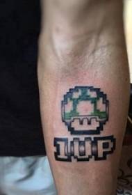 Tattoo cartoon muž student paže na anglické a kreslené houba tetování obrázek