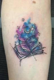 Tattoo books girl arms on the moon and books tattoo pictures