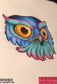The colorful owl tattoo manuscript works by the tattoo show