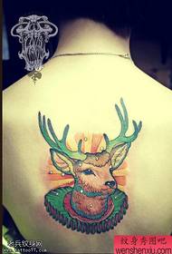 Tattoo show, recommend a woman's back deer tattoo
