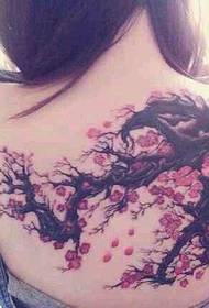 back super beautiful plum tattoo