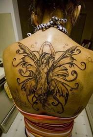 sexy beauty back angel tattoo picture