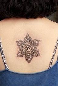 πίσω μια γυναικεία προσωπικότητα τοτέμ εικόνα μοτίβο τατουάζ