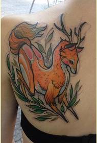 мода класически гръб личност цвят цвят татуировка антилопа картина