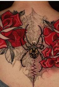 Модная женская спинка красивая роза шелковая картина паук