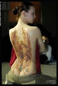 female back with a personalized tattoo pattern