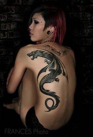 Kínai sárkány tetoválás hátsó tetoválása