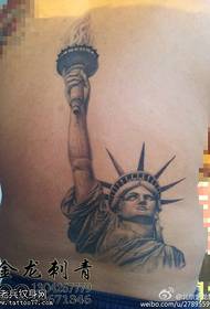 esboço de imitação de tatuagem de ponto traseiro tatuagem da estátua da liberdade