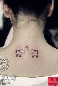 Small fresh back elephant tattoo works