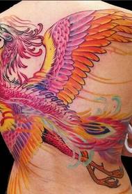 girls back beautiful bird in the phoenix tattoo picture