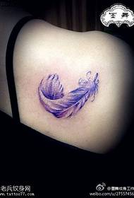 isithombe sombala we-back feather tattoo
