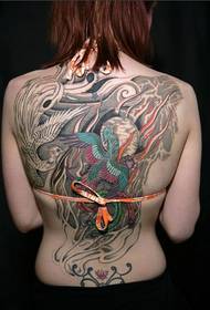 sexy beauty back a pair of phoenix Tattoo picture