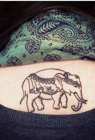 meitene atpakaļ zilonis tetovējums modelis darbojas attēlu koplietošanas attēlu