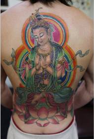 Buda tatuaje foto imagen sentado en loto en la espalda de la personalidad