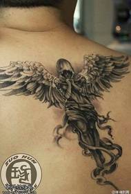 Back guardian angel tattoo pattern