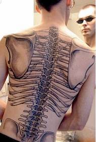 foreign men's back personality classic good-looking bone tattoo