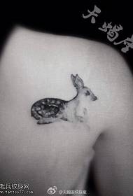 Back sika deer tattoo pattern