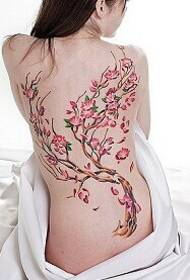 fată frumoasă înapoi frumoasă imagine de tatuaj copac de piersic HD
