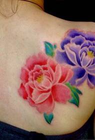 Ms. right shoulder peony tattoo pattern picture