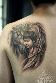 personal back fashion horse tattoo pattern appreciation picture