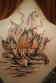 Cvjetni uzorak tetovaže: Natrag Lotus Tattoo Pattern