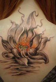 Motif de tatouage floral: Motif de tatouage Lotus arrière