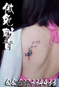 Beautiful back dandelion tattoo pattern