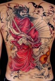 takaisin kaunis kahdeksan kuolemattoman Cao Guofan -tatuointikuva
