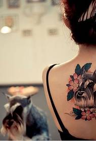 skønhed efter tilbage søde hund blæk portræt tatovering billede