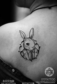 back cartoon rabbit tattoo picture