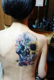 beauty back ink flower fashion Tattoo pattern Appreciation picture