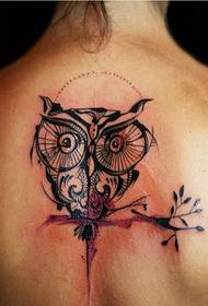 beauty back owl tattoo pattern recommended picture