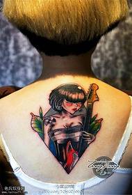 Natrag personalizirani uzorak djevojke za tetovažu