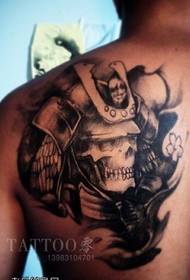 a back ghost warrior tattoo pattern