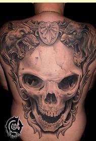 image de modèle de tatouage gris noir de la mode de la personnalité arrière complet